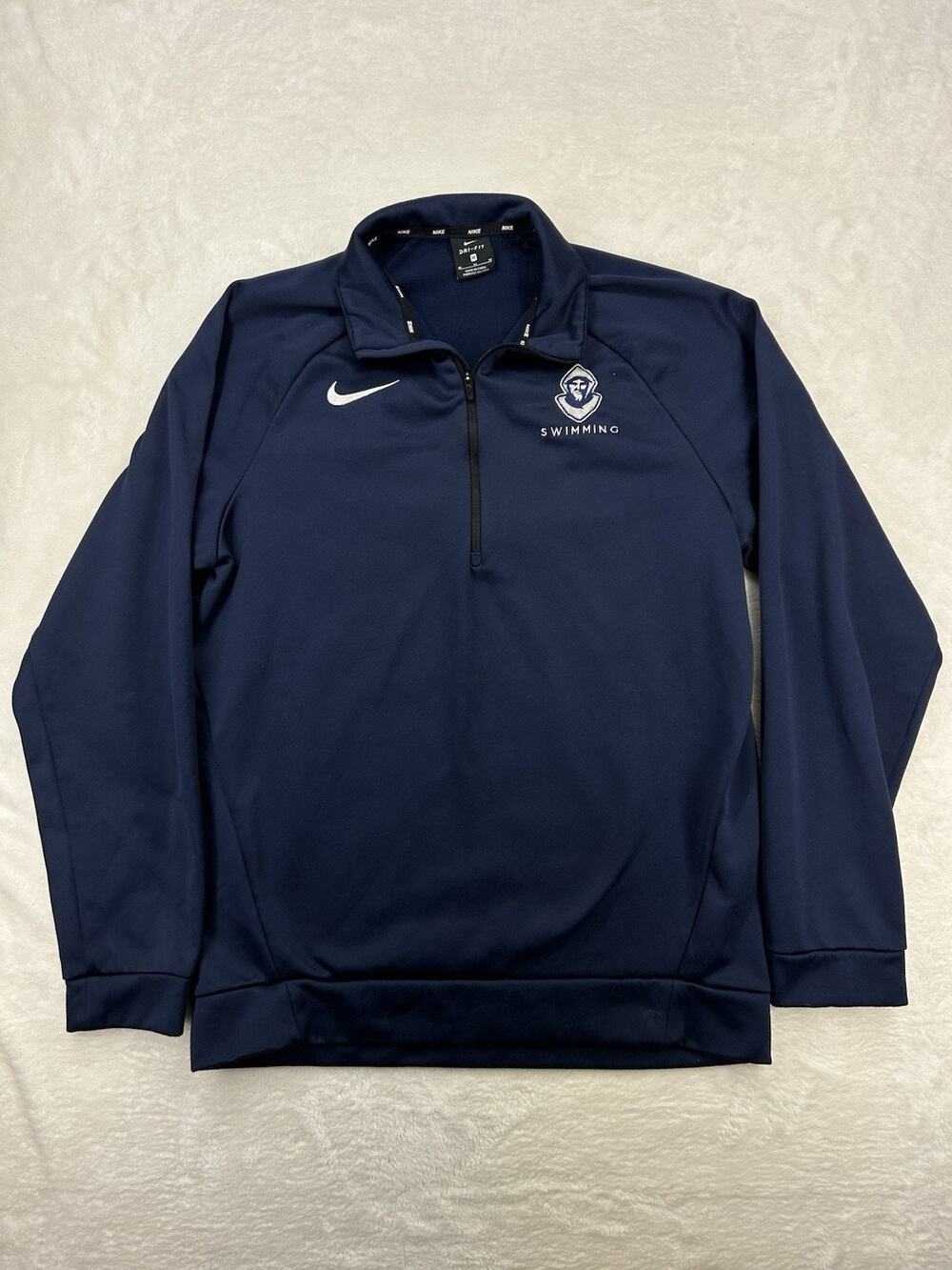 Nike Dri Fit Swimming Logo Drill Top Long Sleeve Mens M